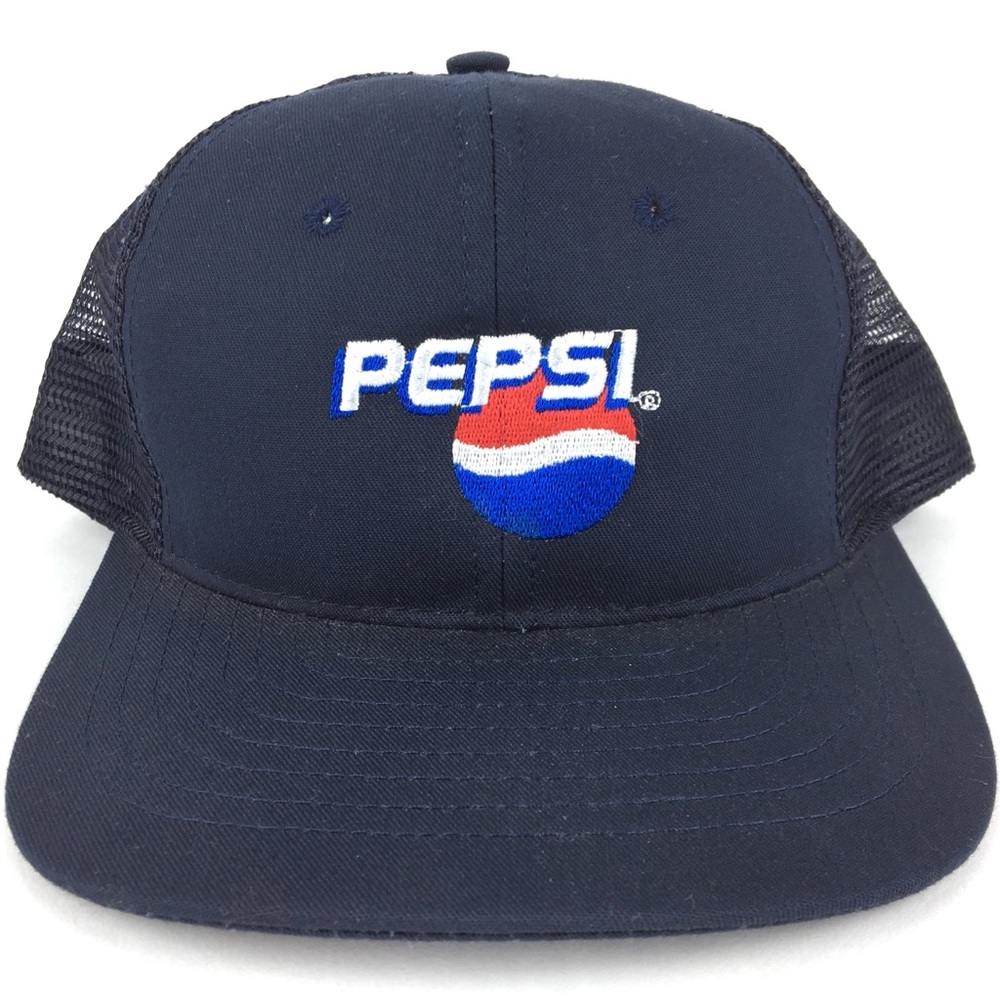 Vintage PEPSI Classic Logo Embroidered Trucker Hat